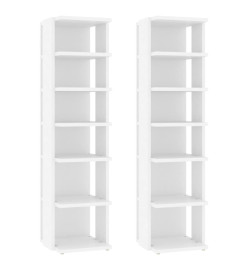 Armoires à chaussures 2 pcs Blanc 27,5x27x102cm bois ingénierie