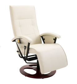 Fauteuil de massage blanc crème similicuir