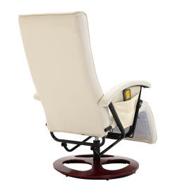 Fauteuil de massage blanc crème similicuir