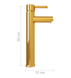 Mitigeur de salle de bain Doré 12x30 cm