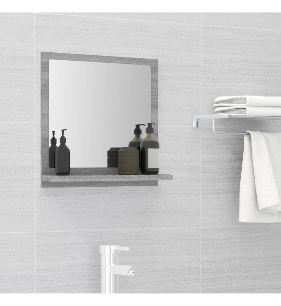 Miroir de bain Sonoma gris 40x10,5x37 cm Bois d'ingénierie