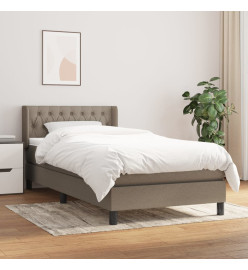 Lit à sommier tapissier avec matelas Taupe 90x200 cm Tissu