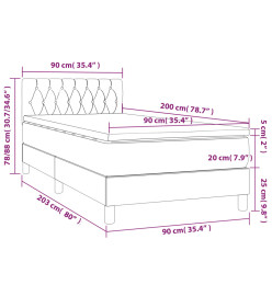 Lit à sommier tapissier avec matelas Taupe 90x200 cm Tissu
