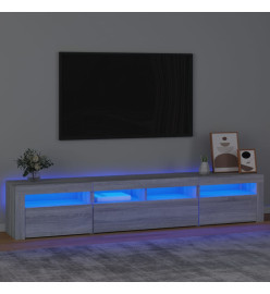 Meuble TV avec lumières LED Sonoma gris 210x35x40 cm