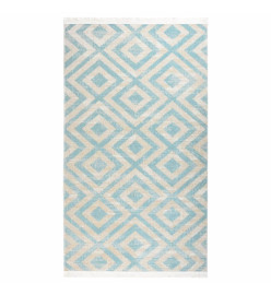 Tapis à tissage plat d'extérieur 115x170 cm Vert et beige