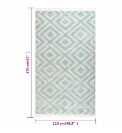 Tapis à tissage plat d'extérieur 115x170 cm Vert et beige