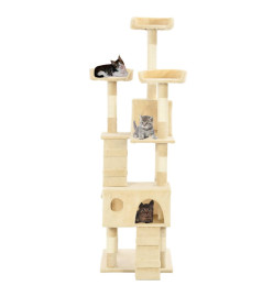 Arbre à chat avec griffoirs en sisal 170 cm Beige