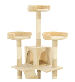 Arbre à chat avec griffoirs en sisal 170 cm Beige