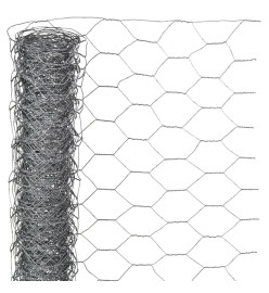 Nature Grillage métallique hexagonal 1 x 5 m 40 mm Acier galvanisé