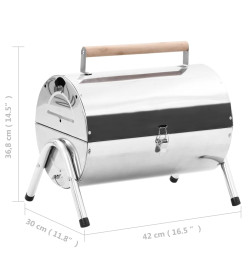 Barbecue au charbon portable Acier inoxydable Grilles doubles