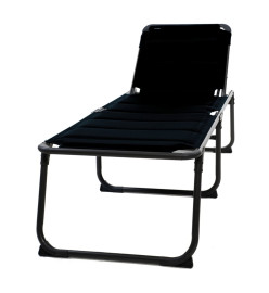 Travellife Chaise longue de camping pliable Barletta Relax noir