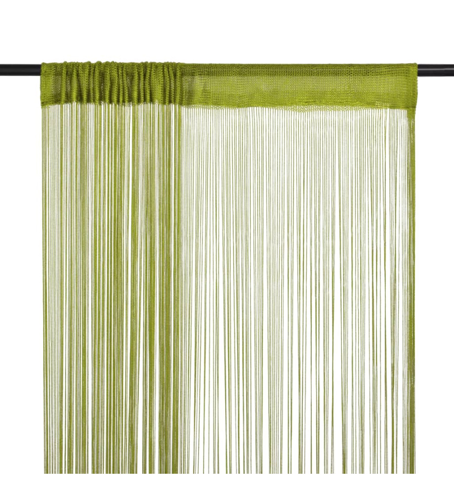 Rideau en fils 2 pcs 100 x 250 cm Vert