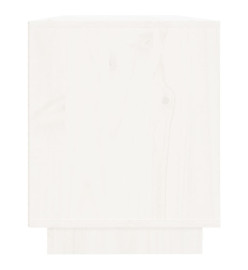 Meuble TV Blanc 110,5x35x44 cm Bois de pin massif