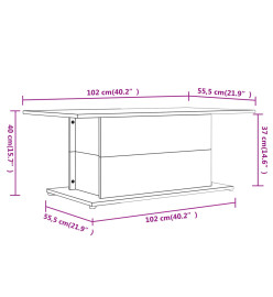 Table basse Gris béton 102x55,5x40 cm Aggloméré