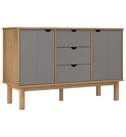 Buffet OTTA Marron et gris 113,5x43x73 cm Bois massif pin