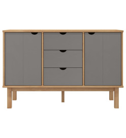 Buffet OTTA Marron et gris 113,5x43x73 cm Bois massif pin