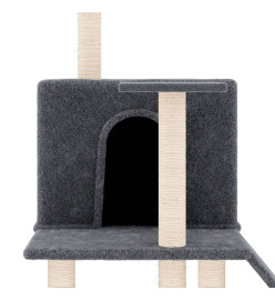 Arbre à chat avec griffoirs en sisal Gris foncé 109 cm