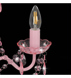 Lustre avec perles Rose Rond 3 x E14