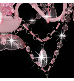 Lustre avec perles Rose Rond 3 x E14