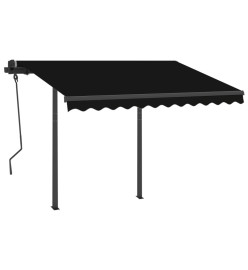 Auvent manuel rétractable avec poteaux 3x2,5 m Anthracite