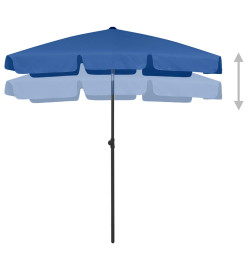 Parasol de plage bleu azur 180x120 cm