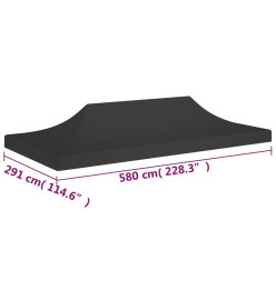 Toit de tente de réception 6x3 m Noir 270 g/m²