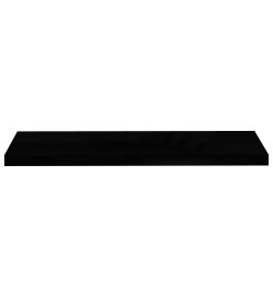 Étagère murale flottante 2 pcs Noir brillant 90x23,5x3,8 cm MDF