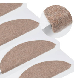 Tapis d'escalier auto-adhésifs 10 pcs beige 56x17x3 cm