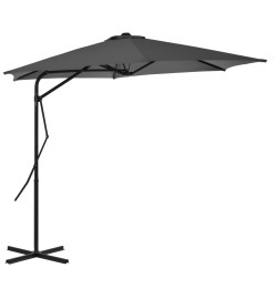 Parasol d'extérieur avec poteau en acier 300 cm Anthracite