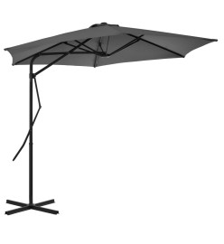 Parasol d'extérieur avec poteau en acier 300 cm Anthracite