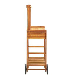 Chariot de cuisine de jardin Bois d'acacia 92x43,5x141,5 cm