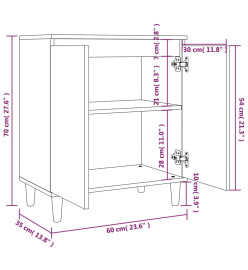 Buffet Chêne marron 60x35x70 cm Bois d'ingénierie