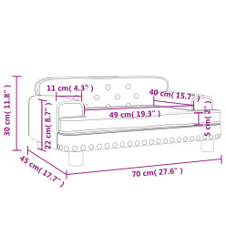 Canapé pour enfants marron 70x45x30 cm similicuir
