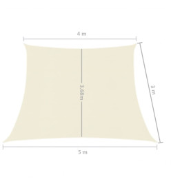 Voile d'ombrage 160 g/m² Crème 4/5x3 m PEHD