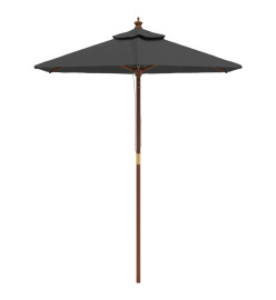 Parasol de jardin avec mât en bois anthracite 196x231 cm