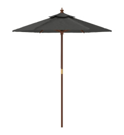 Parasol de jardin avec mât en bois anthracite 196x231 cm