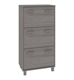 Armoire à chaussures HAMAR Gris clair 59,5x35x117 cm Pin massif