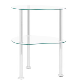 Table d'appoint 2 niveaux Transparent 38x38x50 cm Verre trempé