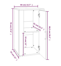 Buffet Blanc brillant 40x33x70 cm Bois d'ingénierie