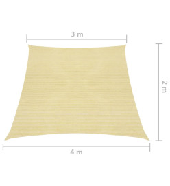 Voile d'ombrage 160 g/m² Beige 3/4x2 m PEHD