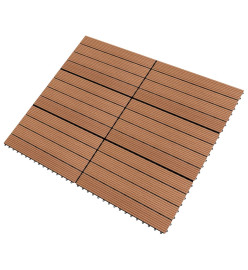 Dalles WPC 60x30 cm 6 pcs 1m² Marron