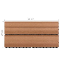 Dalles WPC 60x30 cm 6 pcs 1m² Marron