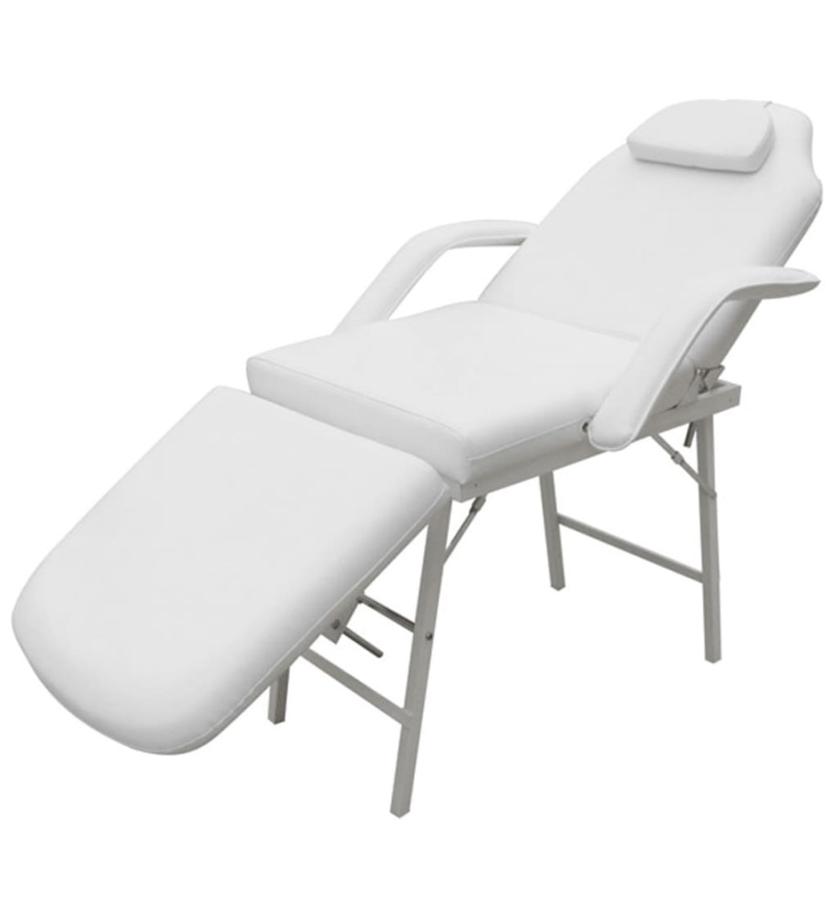 Fauteuil de massage pour traitement facial Simili-cuir Blanc