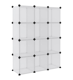 Cubes de rangement 12 pcs avec portes Transparent PP