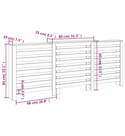 Cache-radiateur 210x21x85 cm Bois massif de pin