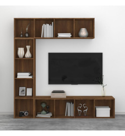 Ensemble bibliothèque/meuble TV 3 pcs Chêne marron 180x30x180cm