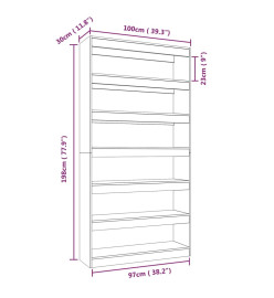 Bibliothèque/Cloison Gris béton 100x30x198 cm Bois d'ingénierie