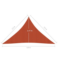 Voile d'ombrage 160 g/m² Terre cuite 3,5x3,5x4,9 m PEHD