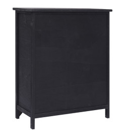 Armoire latérale Noir 60x30x75 cm Bois de Paulownia