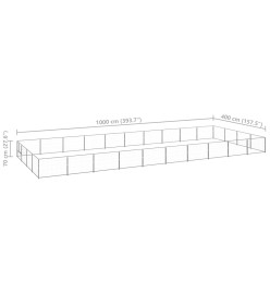 Chenil Argenté 40 m² Acier